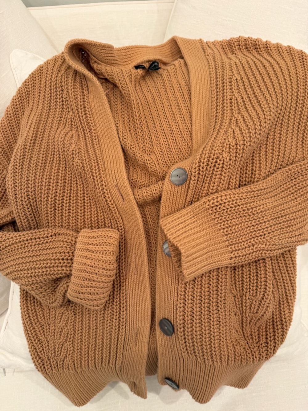 Banana Republic Camel Knit Button-Front Cardigan